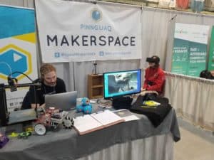 Iqaluit Makerspace set up at a trade show