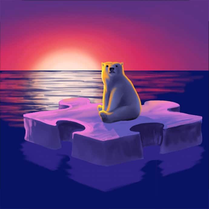 A screenshot from the Jigsaw puzzle game, Aaqqiksugaq.