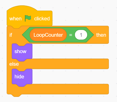 Block set of code in scratch.