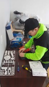 A student creating at a Pinnguaq Makerspace.