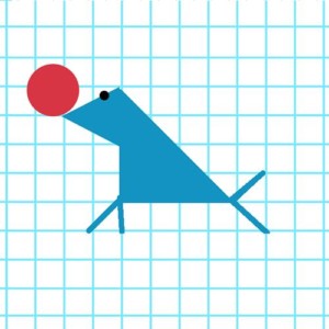 Seal positioned on graph paper.