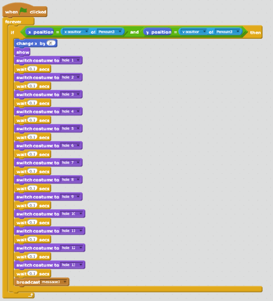 Grid Finding Game with go to y position -3 being asked as next task.