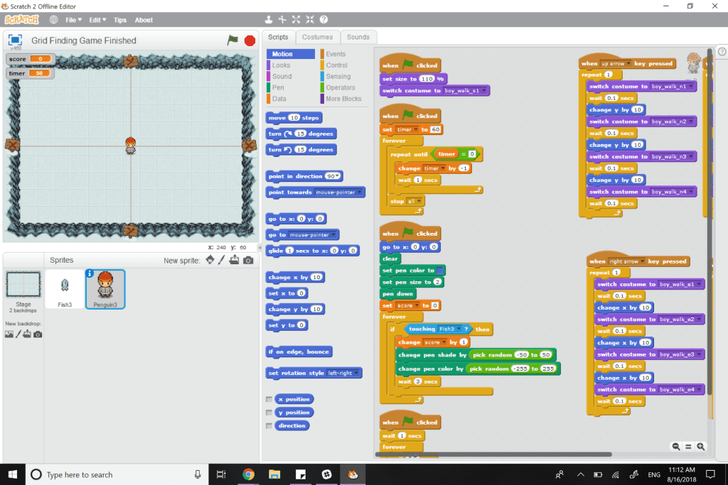 Grid Finding game's code.