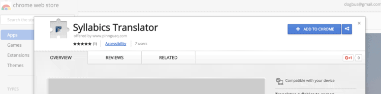 syllabics translator in the chrome web store