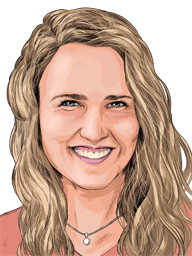 Portrait of Becky Wright, Lead digital skills teacher. A key part of our makerspace team.