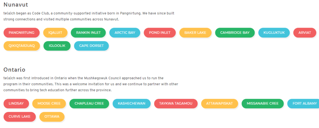  The list of communities we’ve brought our ‘Code Clubs’ to… & it’s still growing!