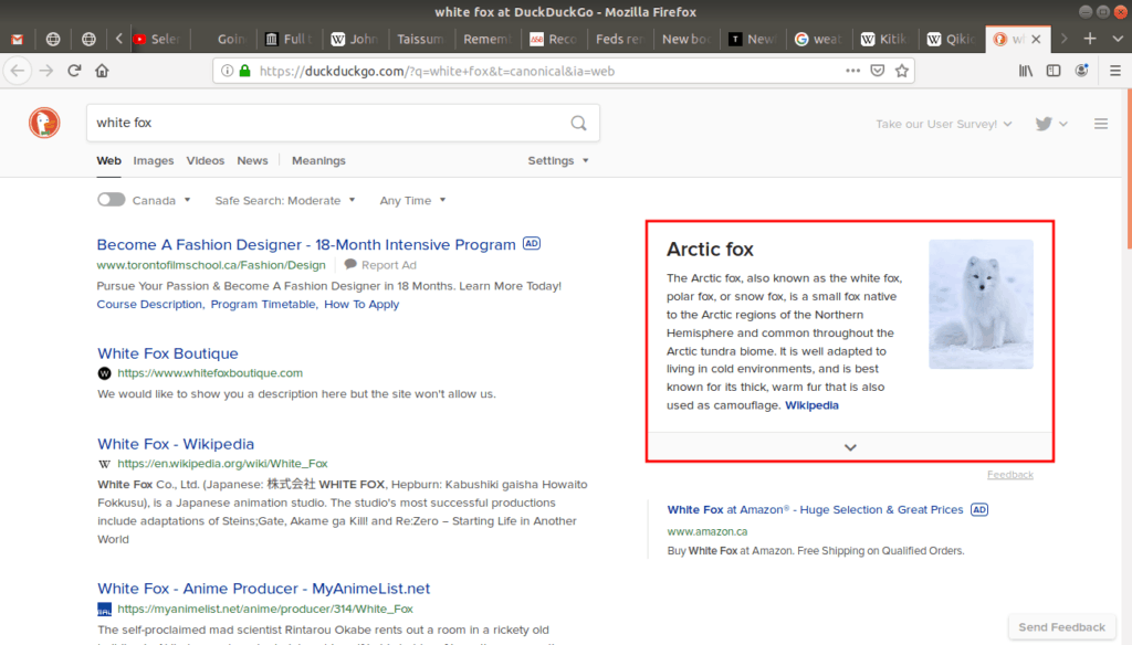 Answer box open on duckduckgo browser.