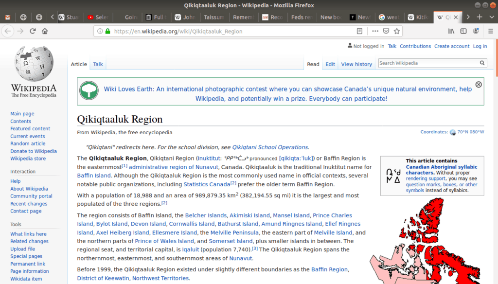 Wikipedia page for Qikiqtaaluk Region page.
