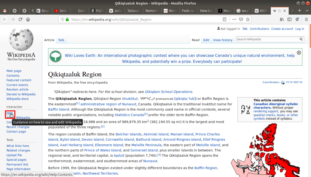 Navigational menus in Wikipedia.