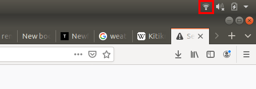 Wifi menu computer task bar.