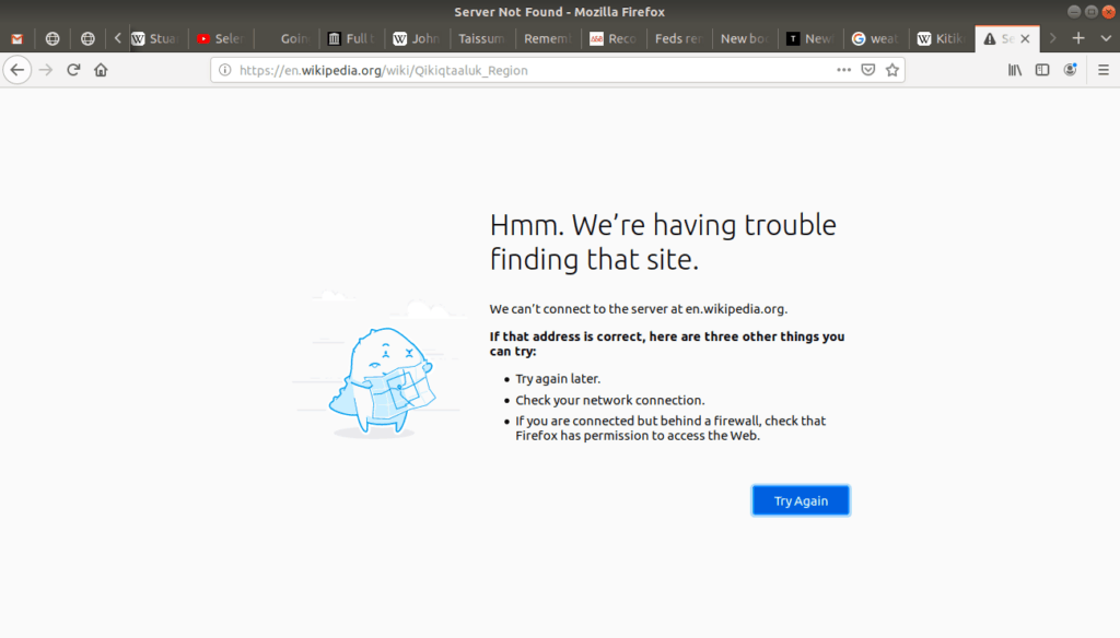 Error page for browser.