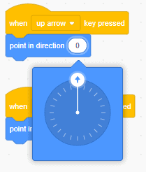 Changing the direction of an arrow key.