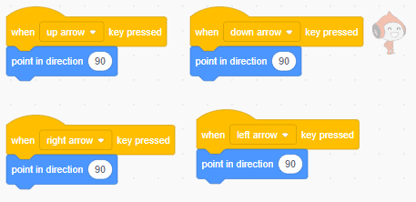 Different arrow keys in Scratch,