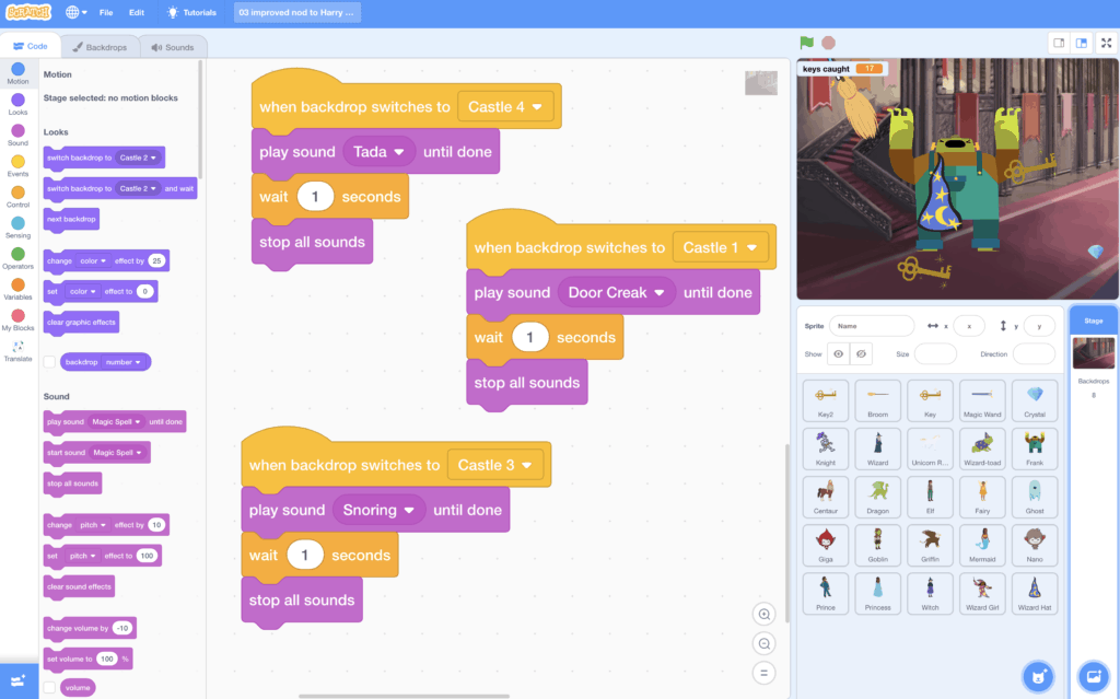 block coding in scratch