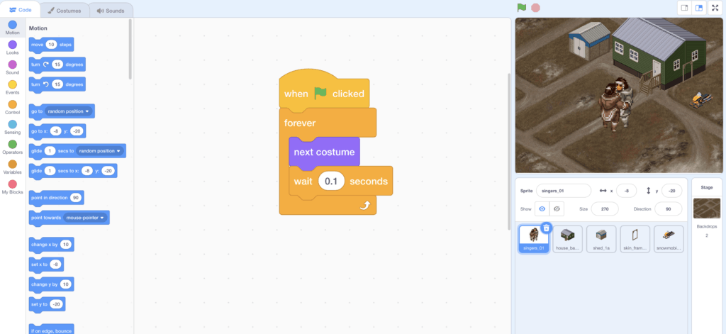 block coding in scratch