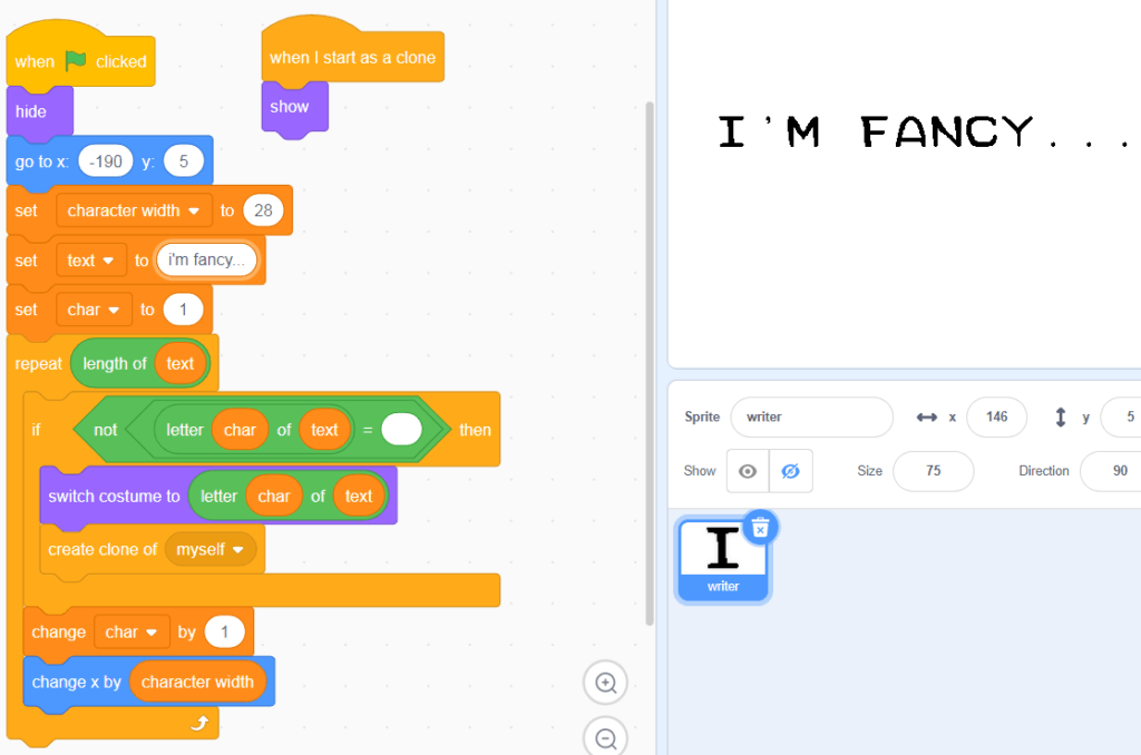 Code blocks in Scratch.