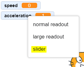 Scratch speed being changed by using a slider.