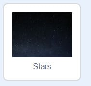 Stars backdrop in Scratch.