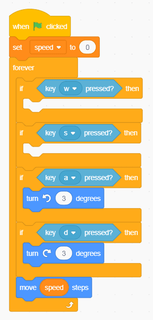 Scratch code blocks, including variables. 
