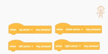 Blocks displaying up arrow, down arrow, right arrow, and left arrow.