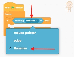 Mouse pointer drop down.