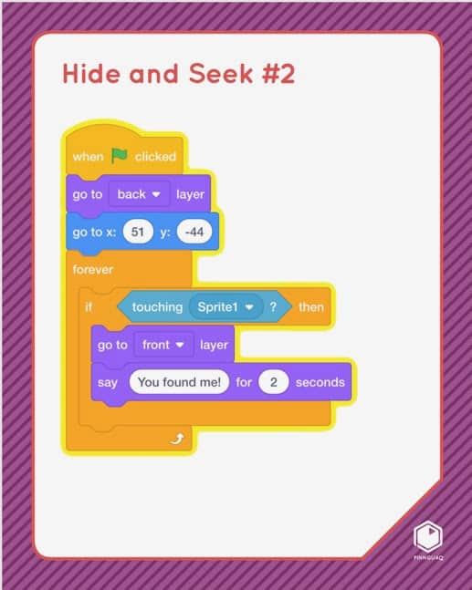 Hide and Seek Scratch card.