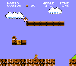 A screenshot from Super Mario.