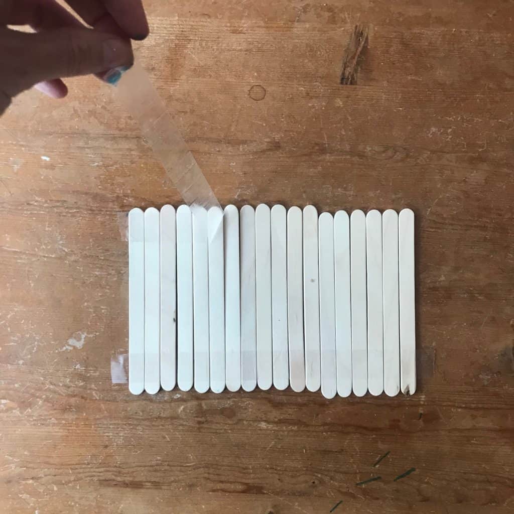 Popsicle sticks taped together.