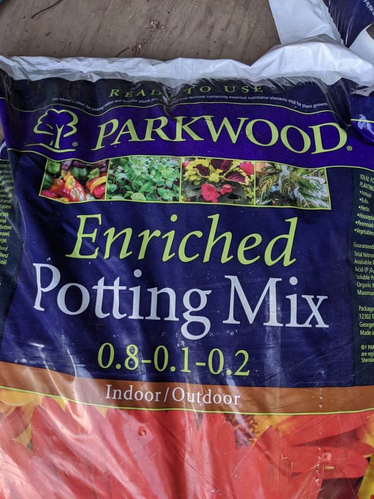 Enriched potting mix.