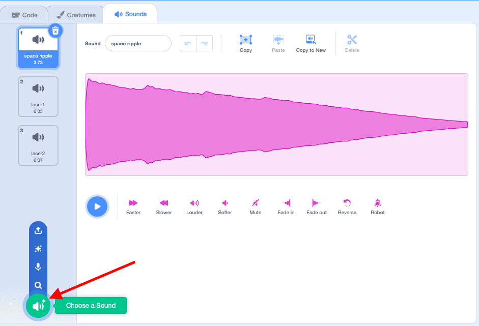 Scratch sound editor.