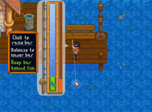 Stardew Valley fishing mini-game. Captured using OBS Studio on May 28, 2020.