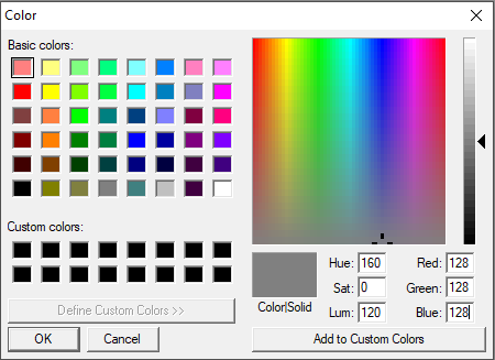 A detailed colour palette.