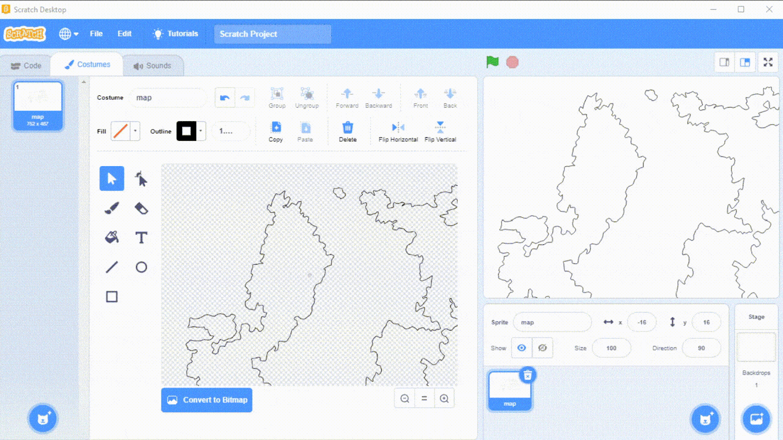 Map customization in Scratch.
