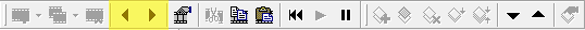 Buttons used to move forward and backwards between frames in GraphicGale.