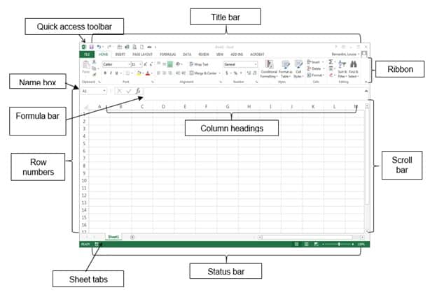 title bar in excel