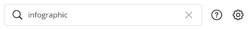 Using Canva's search bar to find infographic templates.