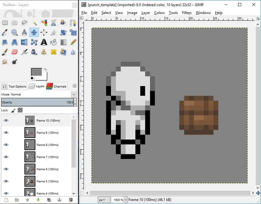 A screenshot of the GIMP interface.