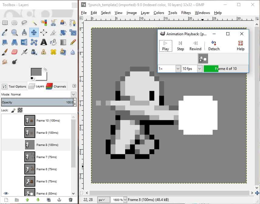 A screenshot of the GIMP interface.