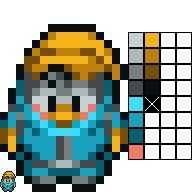 A “16-bit” style sprite.