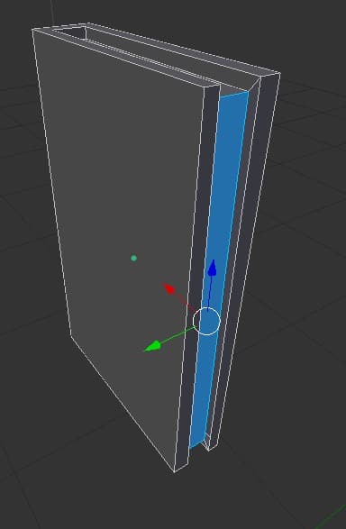 An extruded page model in Blender.