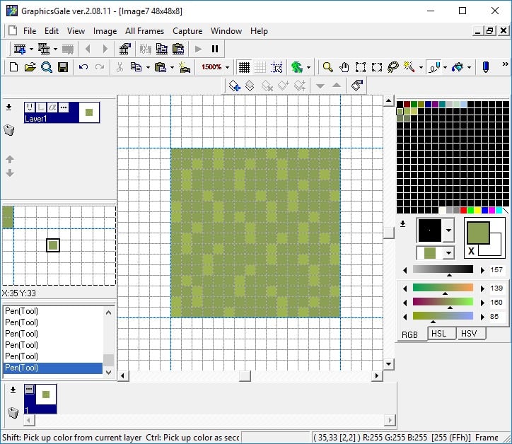 Grass drawn at the top and bottom edges as well as the left and right edges to prevent making it obvious where the edges of the tiles are located.