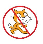 The Scratch cat with a red line over it.