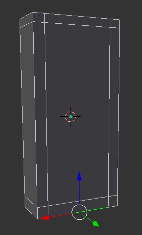 A rectangle outline in Blender.