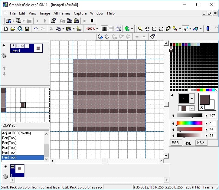 Four horizontal lines added to canvas using a darker shade of the background fill colour.