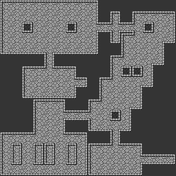 Dungeon map created using the base tile set.