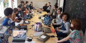 Students working in the Makerspace.