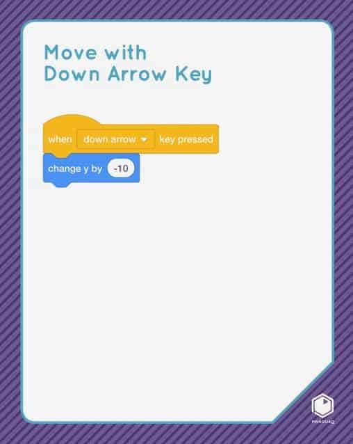 Move with Down Arrow Key Scratch card
