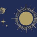 Solar systems on a blue background.