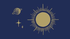 Solar systems on a blue background.