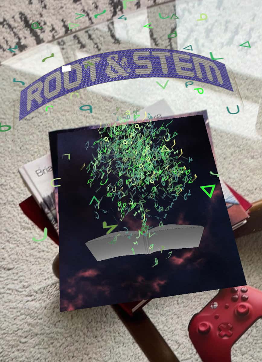 The cover of issue 7 of Root & STEM magazine coming to life through augmented reality